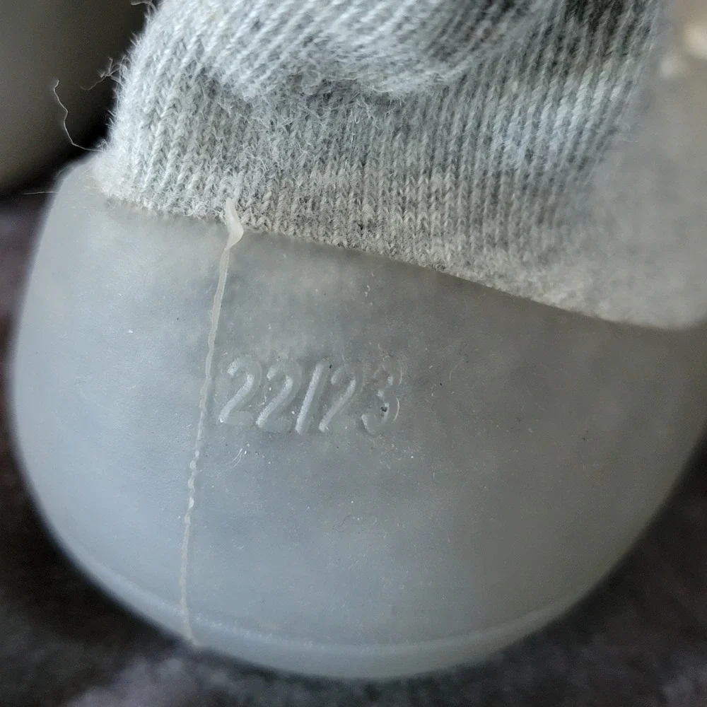 Sock Shoes Kids 22/23 Gray & Pink Excellent Flexible Rubber Sole Studded